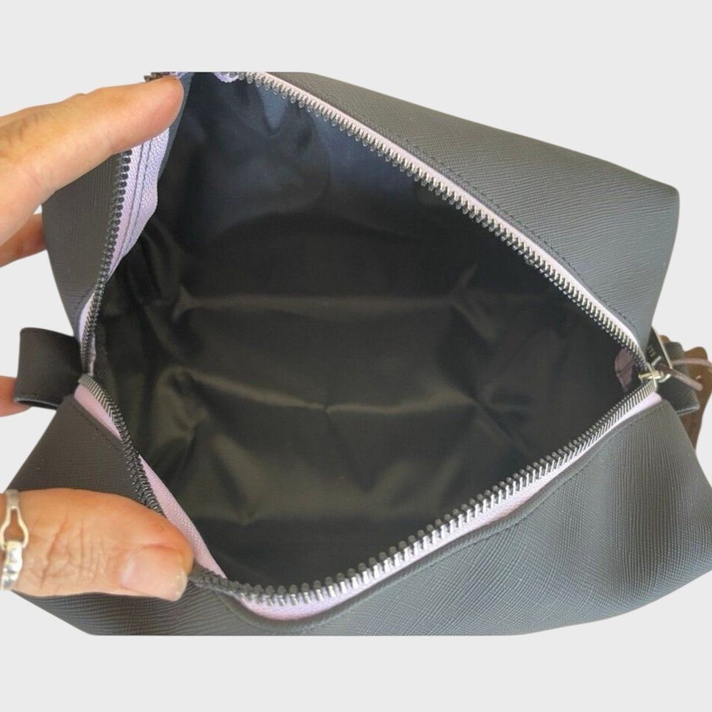 Rae Dunn Beauty Bag Black Cosmetic Makeup Case NWT Travel Organizer - Picture 4 of 5